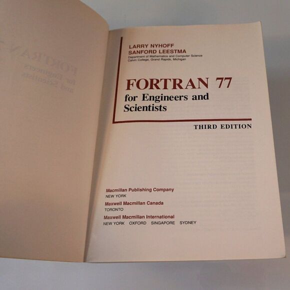 Fortran 77 for Engineers and Scientists By L Nyhoff S Leestma 3rd Ed 1992 PB - Picture 5 of 10